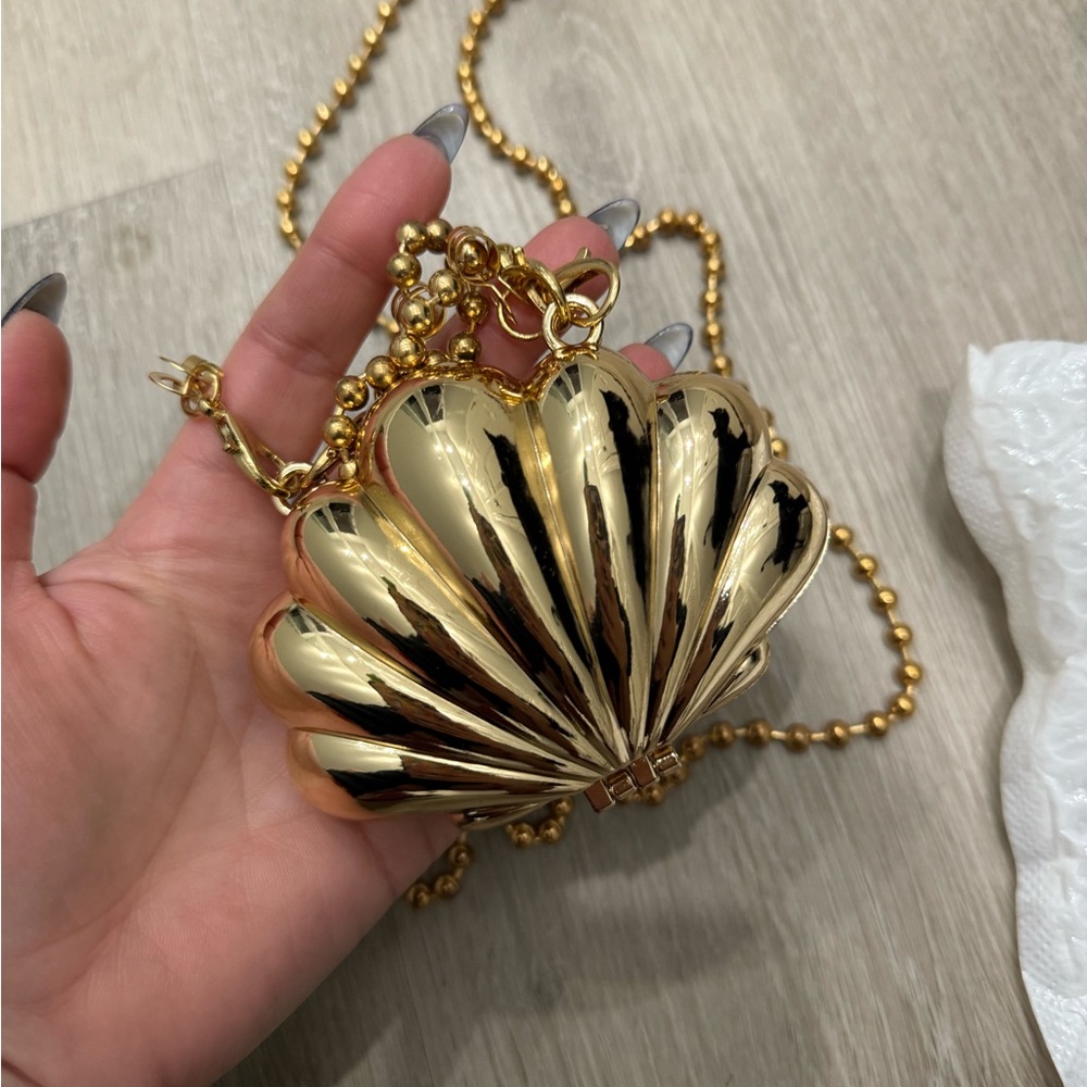 Gold Shell Clutch